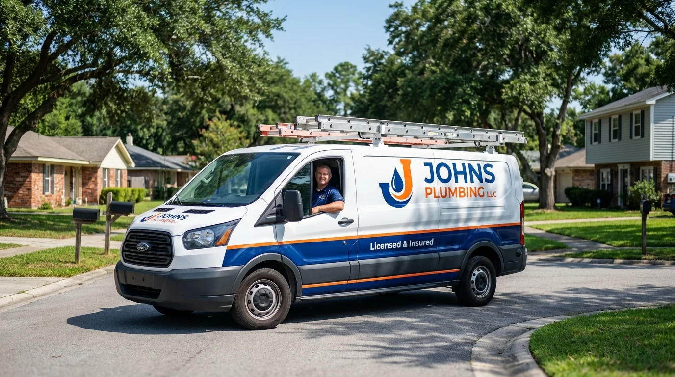 Johns Plumbing LLC service van in Sloatsburg, NY
